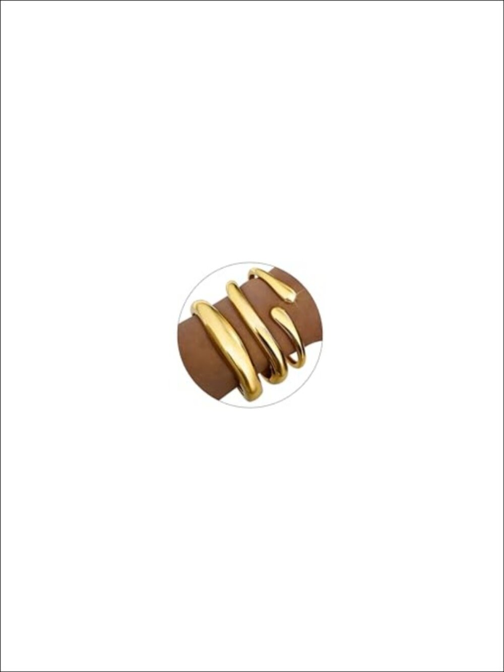 14k Gold Plated Twisted Hinged Bangle Bracelet Set Stackable Cuff 3Pc